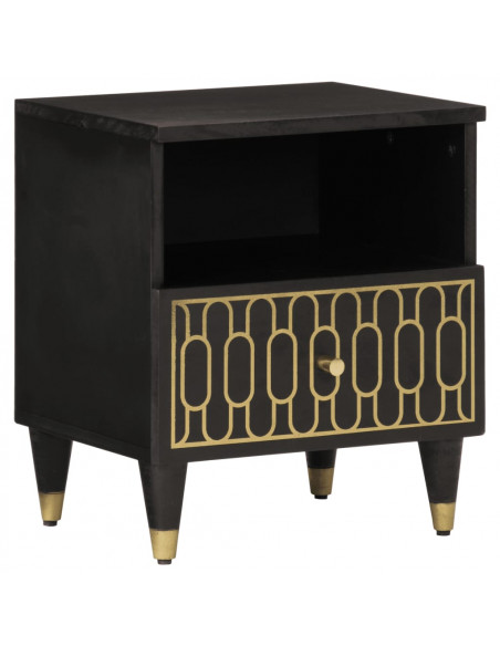 Comodino 40x33x46 cm in Legno Massello di Mango