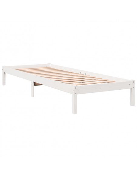 Letto Extra Lungo senza Materasso Bianco 100x220 cm in Pino