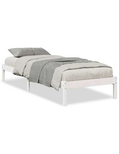 Letto Extra Lungo senza Materasso Bianco 100x220 cm in Pino
