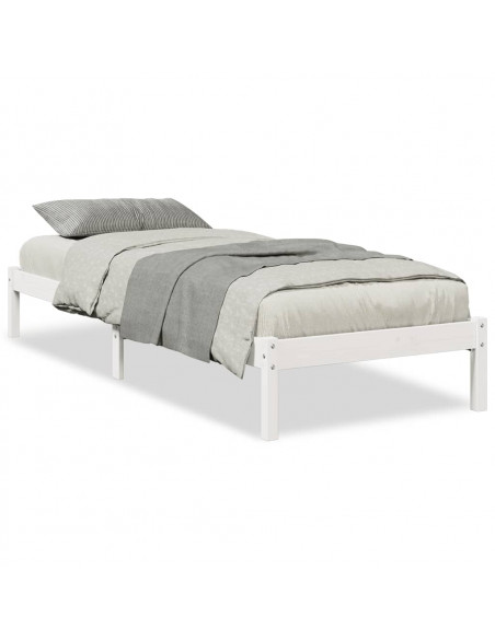 Letto Extra Lungo senza Materasso Bianco 100x220 cm in Pino