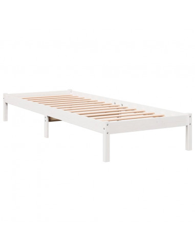 Letto Extra Lungo senza Materasso Bianco 100x220 cm in Pino