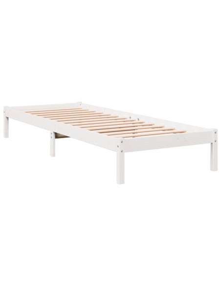 Letto Extra Lungo senza Materasso Bianco 100x220 cm in Pino