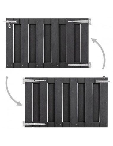 Cancello da Giardino in WPC 100x60 cm Grigio