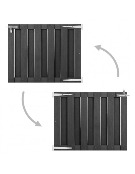 Cancello da Giardino in WPC 100x80 cm Grigio