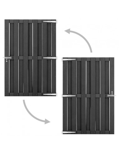 Cancello da Giardino in WPC 100x150 cm Grigio