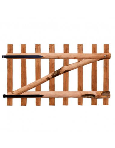 Cancello Singolo Recinzione Legno Nocciolo Impregnato 100x60 cm