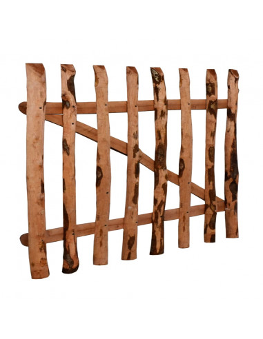 Cancello Singolo Recinzione Legno Nocciolo Impregnato 100x60 cm