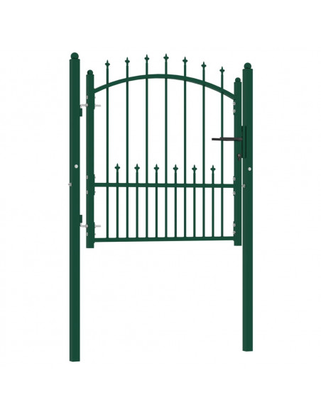 Cancello per Recinzione con Punte in Acciaio 100x100 cm Verde