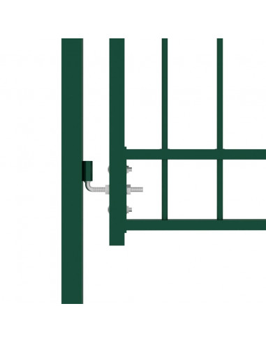 Cancello per Recinzione con Punte in Acciaio 100x100 cm Verde