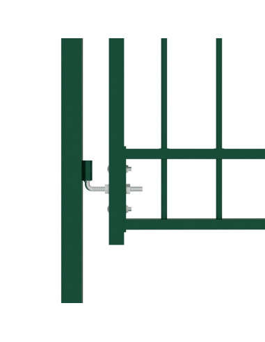 Cancello per Recinzione con Punte in Acciaio 100x125 cm Verde