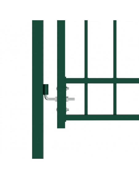 Cancello per Recinzione con Punte in Acciaio 100x125 cm Verde