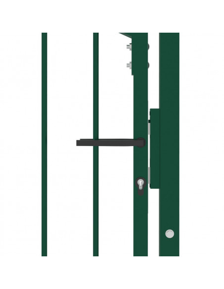 Cancello per Recinzione con Punte in Acciaio 100x125 cm Verde