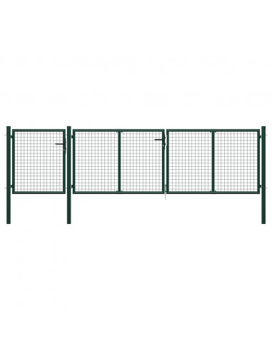 Cancello per Giardino in Acciaio 400x100cm Verde