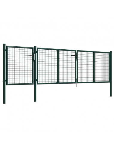 Cancello per Giardino in Acciaio 400x100cm Verde