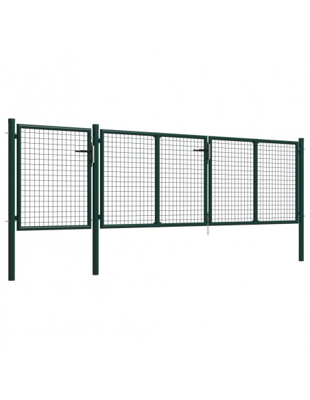 Cancello per Giardino in Acciaio 400x100cm Verde