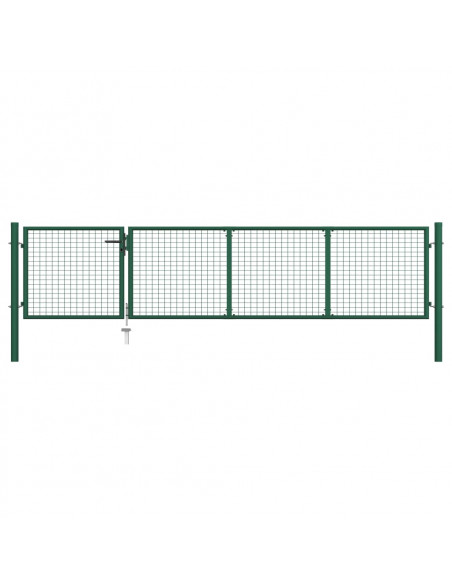Cancello di Recinzione in Acciaio 350x75 cm Verde