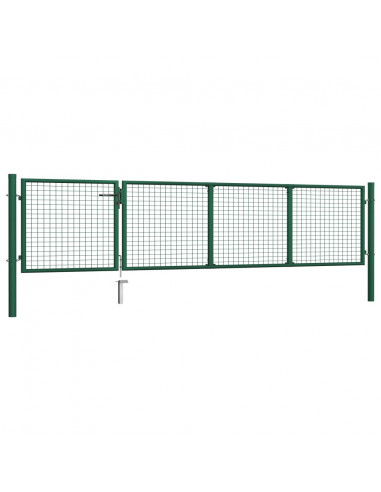 Cancello di Recinzione in Acciaio 350x75 cm Verde