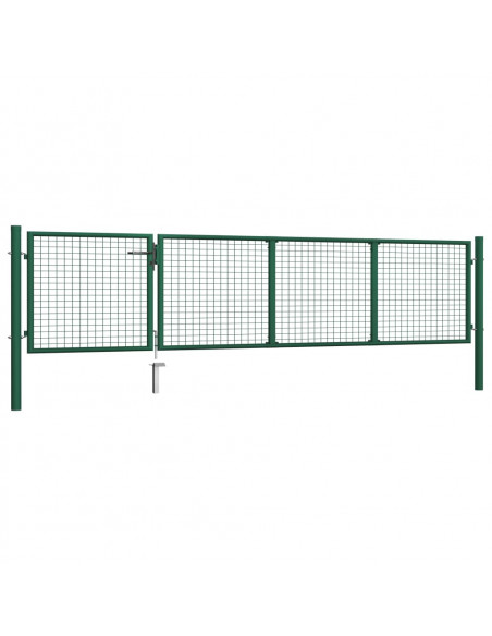 Cancello di Recinzione in Acciaio 350x75 cm Verde