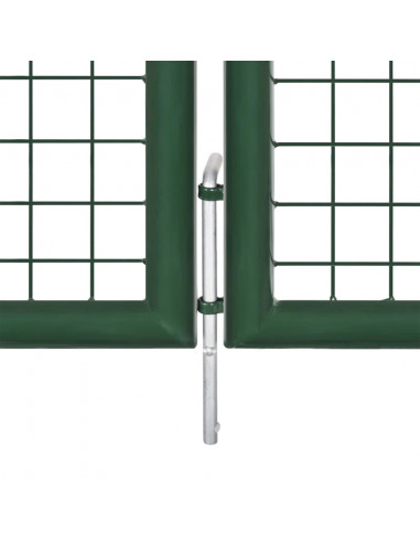 Cancello di Recinzione in Acciaio 350x75 cm Verde