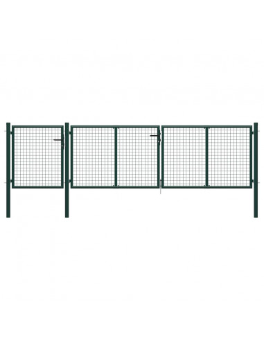 Cancello per Giardino in Acciaio 400x75 cm Verde