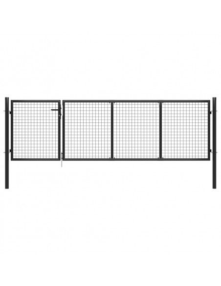 Cancello per Giardino in Acciaio 350x75 cm Antracite
