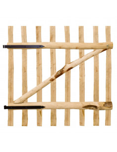 Cancello Singolo per Recinzione in Legno di Nocciolo 100x100 cm 2