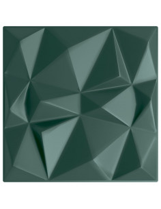 Pannelli Murali 12 pz Verdi 50x50 cm XPS 3 m² Diamante 2