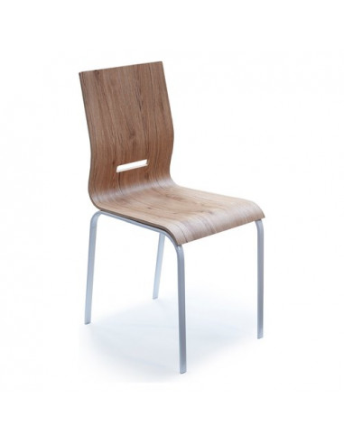 Sedia Living Design ONDA Bianco lucido e Rovere crudo