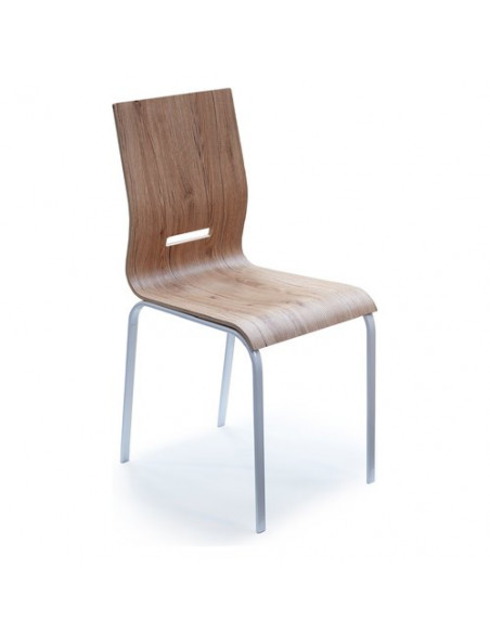 Sedia Living Design ONDA Bianco lucido e Rovere crudo