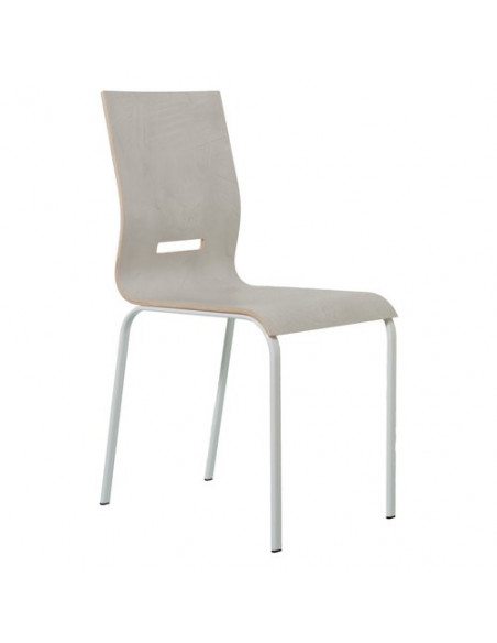 Sedia Living Design ONDA Bianco lucido e Stucco bianco