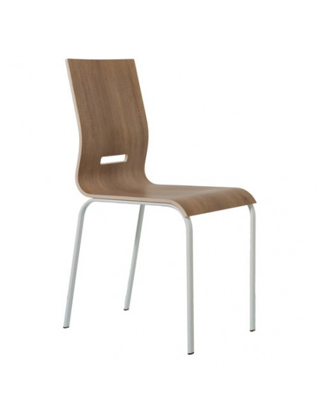Sedia Living Design ONDA Bianco lucido e Leccio