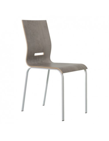 Sedia Living Design ONDA Bianco lucido e Cemento