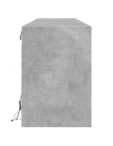 Mobile TV a Parete con LED Grigio Cemento 180x31x45 cm