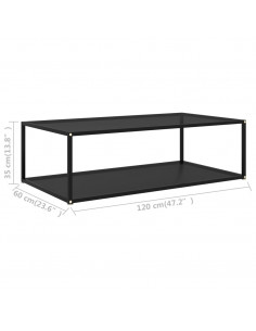 322903  Coffee Table Black 120x60x35 cm Tempered Glass