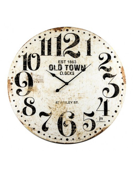 Orologio da parete Lowell 21486 JUSTAMINUTE Bianco anticato