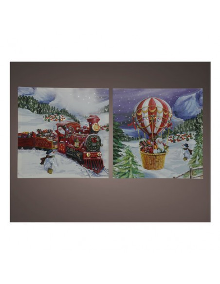 Paesaggio natalizio Kaemingk 486568 Quadro Led Assortito