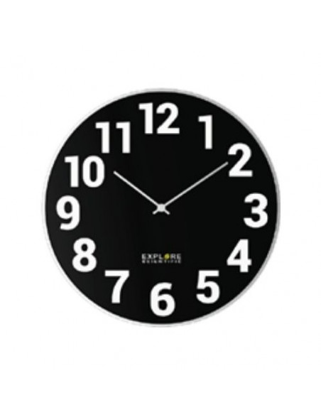 Orologio da parete Explore Scientific RAC1003 With Numbers Black e Sil