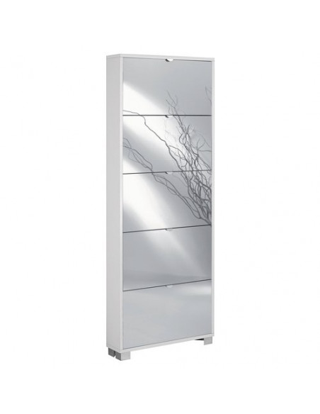 Scarpiera Sarmog A755BFSP QUADRANTE 15 Paia Bianco fiammato e Specchio