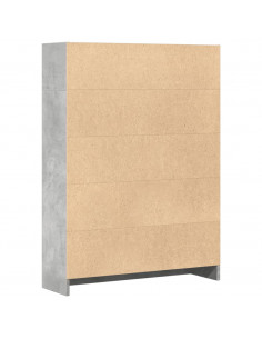 Libreria Grigio Cemento 80x24x109 cm in Legno Multistrato