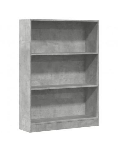 Libreria Grigio Cemento 80x24x109 cm in Legno Multistrato