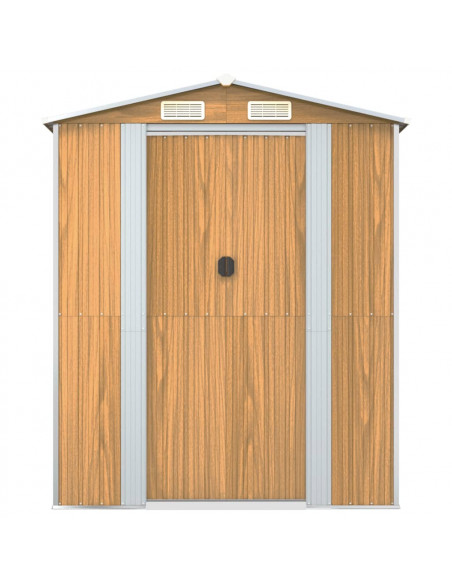 Capanno Giardino Marrone Chiaro 192x606x223 cm Acciaio Zincato
