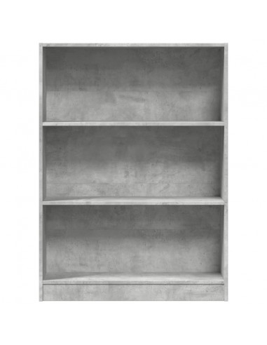 Libreria Grigio Cemento 80x24x109 cm in Legno Multistrato