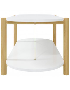 Tavolino da Salotto Bianco 110x48x40 cm in Legno Multistrato