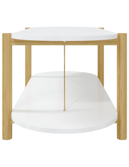 Tavolino da Salotto Bianco 110x48x40 cm in Legno Multistrato