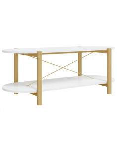 Tavolino da Salotto Bianco 110x48x40 cm in Legno Multistrato 2