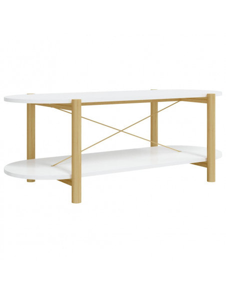 Tavolino da Salotto Bianco 110x48x40 cm in Legno Multistrato