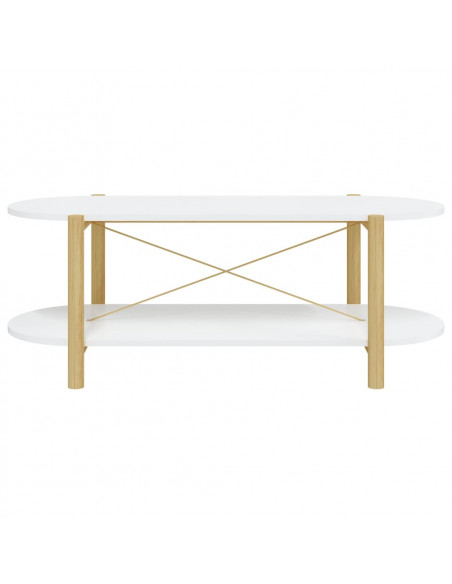 Tavolino da Salotto Bianco 110x48x40 cm in Legno Multistrato