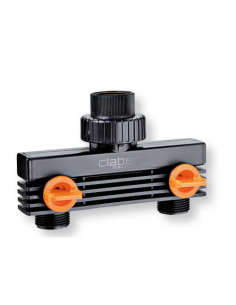 Presa rubinetto irrigazione Claber 91589 RAINJET A 2 Vie Regolabili Fi