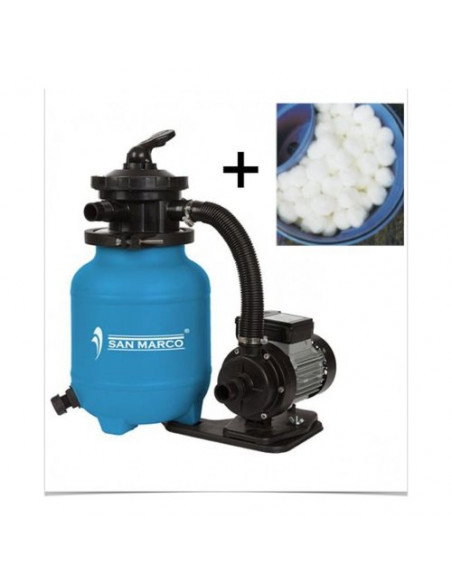 Pompa filtro piscina San Marco SMP2141 Aqualoon Azzurro e Nero