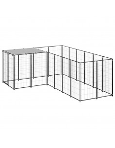 Gabbia per Cani Nera 4,84 m² in Acciaio 2